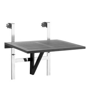 Cinas Balkontisch, ca. B65/H70/T51 cm, Schwarz - Stahl / Teakholz