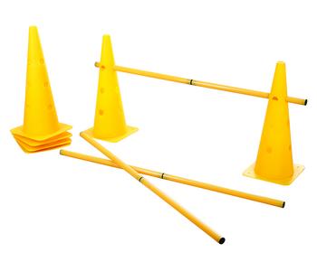 KERBL Hundespielzeug Agility Pylonen-Hürden Set, Gelb - Kunststoff