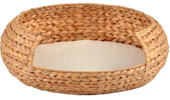 Silvio Design Kuschelsofa Bira, rund, Beige - Baumwolle / Schaumstoff Wasserhyazinthe
