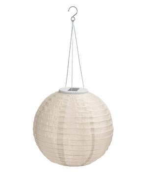 4 x Dehner Solar-Lampion, Ø 28 cm, Beige - Nylon, Kunststoff - Mindestbestellmenge: 4 Stk.