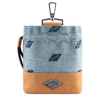 JEGGO Leckerlibeutel Marilyn, ca. B13/H12/T6 cm, Blau - Leder, Polyester