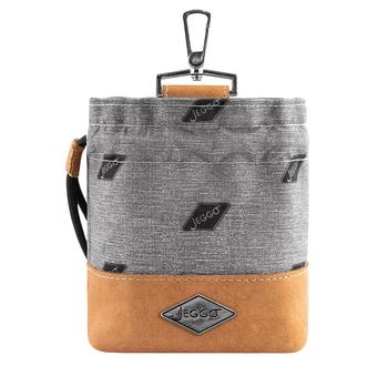 JEGGO Leckerlibeutel Marilyn, ca. B13/H12/T6 cm, Grau - Leder / Polyester