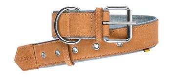 JEGGO Hundehalsband Dublin, Blau - Leder / Polyester