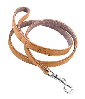 JEGGO Hundeleine Dublin, 1,2 m, Zartrosa - Leder / Polyester