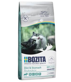 BOZITA Trockenfutter für Katzen Diet & Stomach Grain Free Elk, Elch