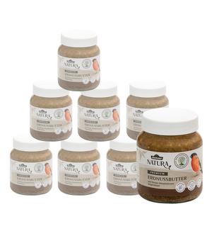 Dehner Natura Premium Wildvogelfutter Erdnussbutter im Glas, Haselnuss, 8 x 340 g