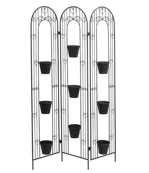 Dehner Paravent mit Pflanzgefäßen, ca. B110/H159/T13 cm