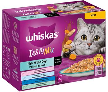 Whiskas® Nassfutter für Katzen Multipack Tasty Mix Fish of the day in Sauce, Adult, 12 x 85 g