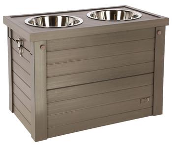 KERBL Pet Futter- & Trinkbar ECO Dinner, grau, ca. B54/H39,5/T30 cm