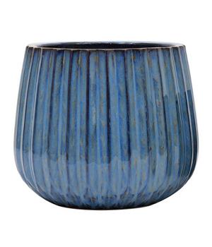 Dehner Keramik-Topf Samos, rund, blau