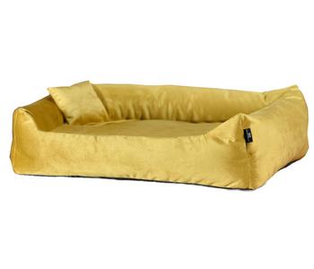 Silvio Design Kuschelsofa Samt, rechteckig, Gelb - Polyester