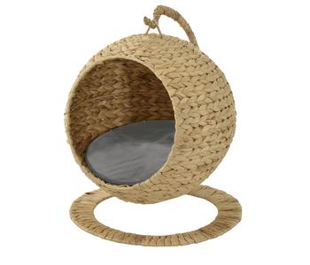 Silvio Design Hängesessel Smokey, ca. B40/H47/T43 cm, Grau - Metall / Wasserhyazinthe Vlies Polyester