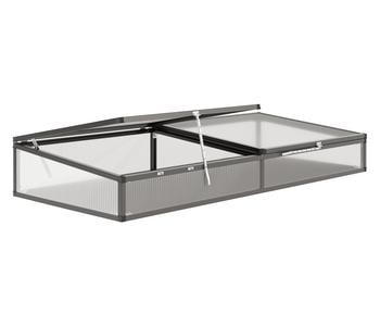KGT Frühbeetaufsatz 210, anthrazit, ca. B205/H32/T91 cm - Aluminium