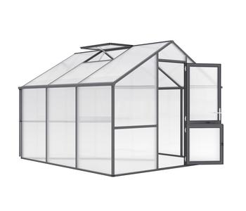 KGT Gewächshaus Nelke III, ca. B297/H244/T323 cm, Anthrazit - Aluminium / Polycarbonat