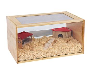 Skyline Nagerkäfig Marrakesch 100, ca. B96/H40/T47 cm, Hellbraun - Glas / Holz Metall