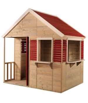 Wendi Toys Spielhaus Krokodil, ca. B120/H168/T155 cm, Natur / Rot - Kiefernholz Fichtenholz