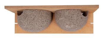 CJ Wildlife Nistkasten Doppelnest Mehlschwalbe Cancun, ca. B37,5/H11/T16 cm, Hellbraun / Grau - Birkenholz Beton Holz