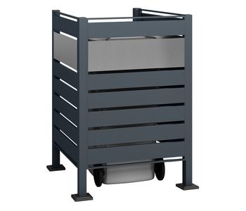 Westmann Mülltonnenverkleidung Planum 1er Box, ca. B90/H120/T90 cm, Anthrazit - Stahl