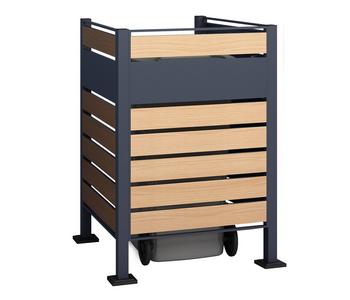 Westmann Mülltonnenverkleidung Planum 1er Box, ca. B90/H120/T90 cm, Natur - Stahl