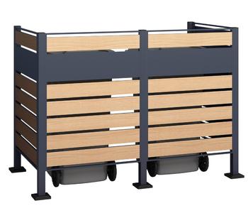 Westmann Mülltonnenverkleidung Planum 2er Box, ca. B170/H120/T90 cm, Natur - Stahl