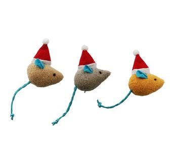 Dehner Lieblinge Katzenspielzeug Holday Mice, 3er-Set