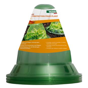 Windhager Pflanzenhut, Ø24 cm, 10 Stk., Grün / Transparent - Kunststoff