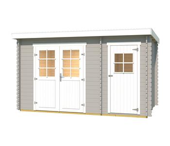 Weka Gartenhaus 254, ca. B390/H222/T246 cm, Hellgrau - Fichtenholz