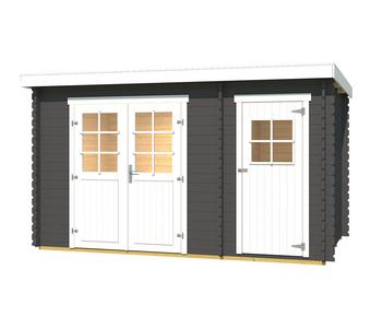 Weka Gartenhaus 254, ca. B390/H222/T246 cm, Grau - Fichtenholz