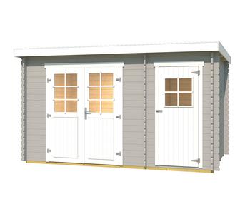 Weka Gartenhaus 254 Gr. 2, ca. B390/H222/T296 cm, Grau - Fichtenholz