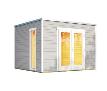 Weka Gartenhaus P 285 Gr. 1, ca. B300/H222,3/T300 cm, Hellgrau - Fichtenholz