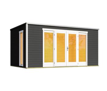 Weka Gartenhaus P 285 Gr. 2, ca. B450/H222,3/T300 cm, Grau - Fichtenholz