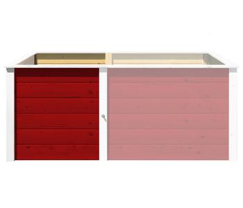 Weka Erweiterung für Element-Hochbeet 669, ca. B69/H69/T71 cm, Dunkelrot - Fichtenholz