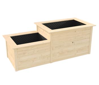 Weka Holz-Stufenhochbeet 669, ca. B218/H81/T82 cm, Natur - Fichtenholz