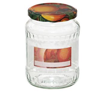 Dehner Einkochglas, 720 ml, 4er-Set, Transparent / Rot Orange - Glas Blech