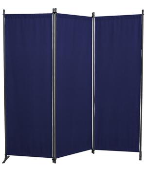 Angerer Paravent, 3-teilig, PE, ca. B165/H165 cm, Blau - Polyethylen / Stahl