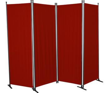 Angerer Paravent, 4-teilig, PE, ca. B220/H165 cm, Dunkelrot - Polyethylen / Stahl