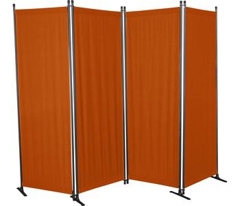 Angerer Paravent, 4-teilig, PE, ca. B220/H165 cm, Terrakotta - Polyethylen, Stahl