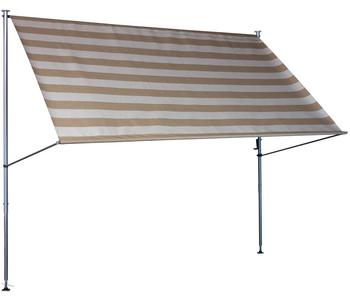 Angerer Klemmmarkise Premium, gestreift, ca. B150/H275/T170 cm, Taupe - Stahl / Polyacryl