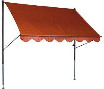 Angerer Klemmmarkise Standard, uni, ca. B400/H275/T150 cm, Terrakotta - Polyethylen / Stahl