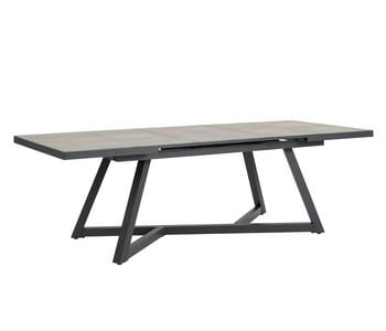 Dehner Ausziehtisch Monaco, ca. B190-250/H77/T100 cm, Anthrazit / Grau - Aluminium Glas