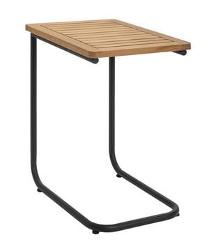 Dehner Beistelltisch Milo, ca. B47/H55/T35 cm, Schwarz / Natur - Teakholz Stahl