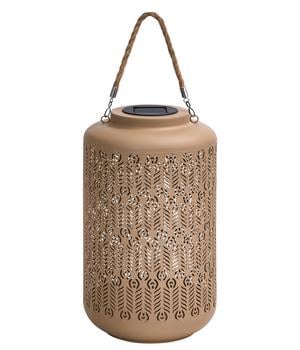 Dehner Solar-Laterne Chiara, beige - Metall / Kunststoff