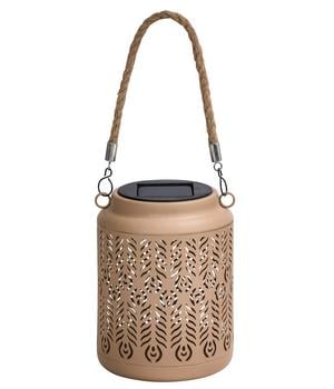 Dehner Solar-Laterne Chiara, beige - Metall / Kunststoff