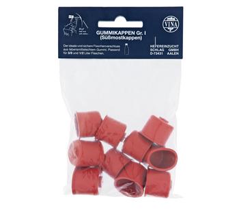 Vina Gärkappe ohne Loch, 10er-Set, Rot - Gummi