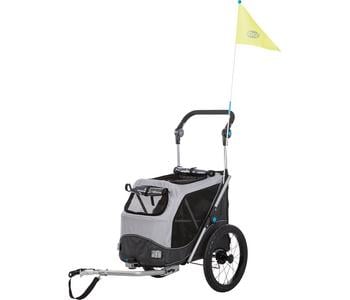Trixie Fahrradanhänger für den Hund, grau, Grau / Schwarz - Stahl Polyester Schaumstoff