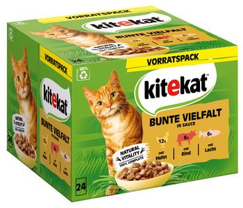 KITEKAT® Nassfutter für Katzen Multipack Bunte Vielfalt in Sauce, Adult, 24 x 85 g