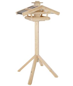 Dehner Natura Premium Futterhaus Watzmann, natur, inkl. Ständer Alpstein, ca. B40/H133/T55 cm