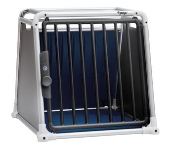 4pets Hundetransportbox ECO BLACK 3, Schwarz / Blau Silber - Aluminium Holz Kunststoff Stahl
