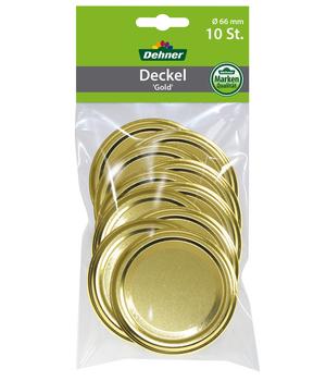 Dehner Schraubdeckel, gold, für Einkochgläser, Ø66 mm, 10er-Set