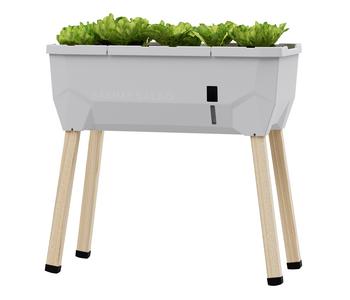 Gusta Garden Mini-Hochbeet Sammy Salad, ca. B79/H75/T37,5 cm, Hellgrau - Lärchenholz / Polypropylen